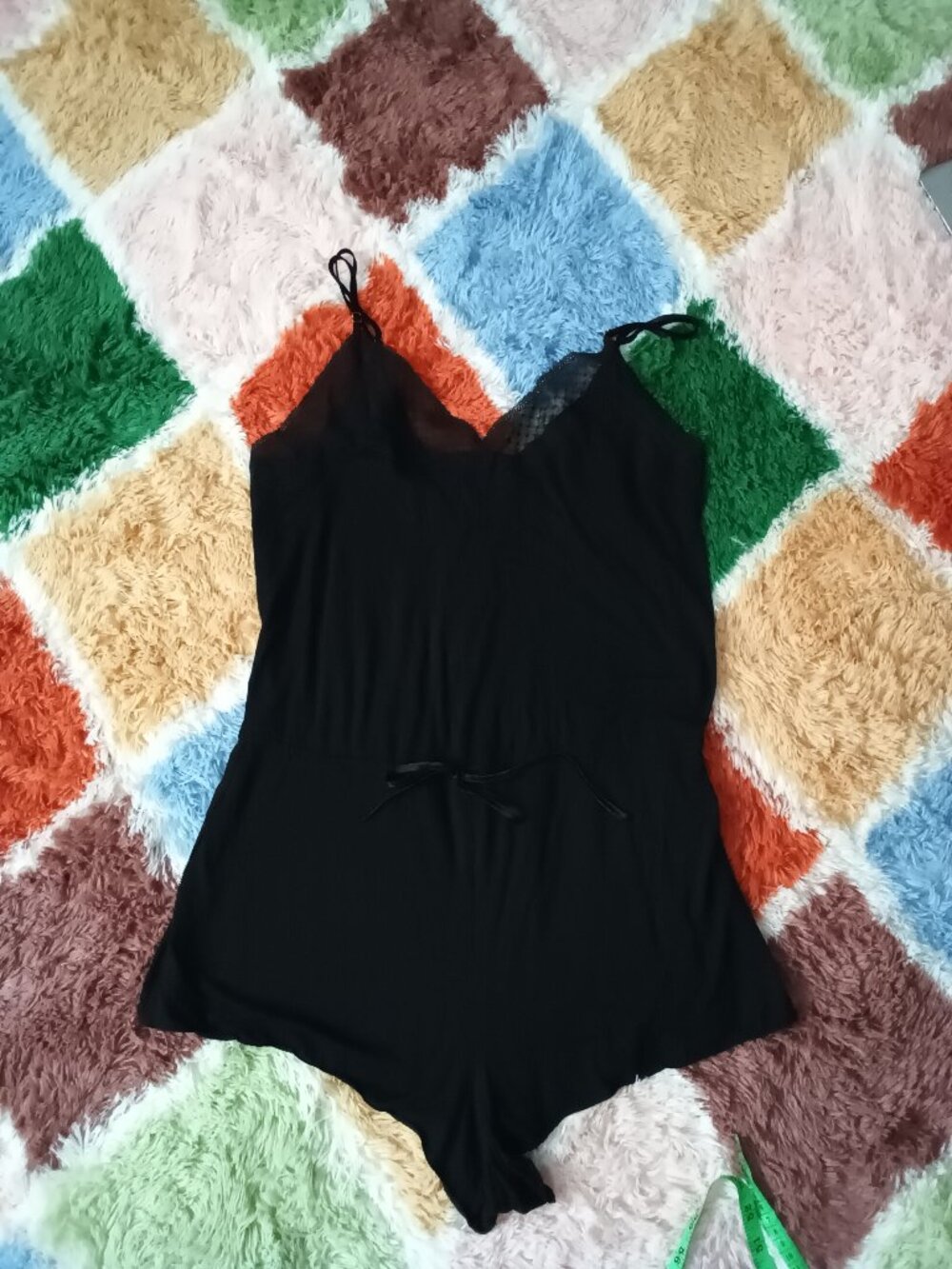 Victoria's secret black onesie pajama lingerie, never worn, size large